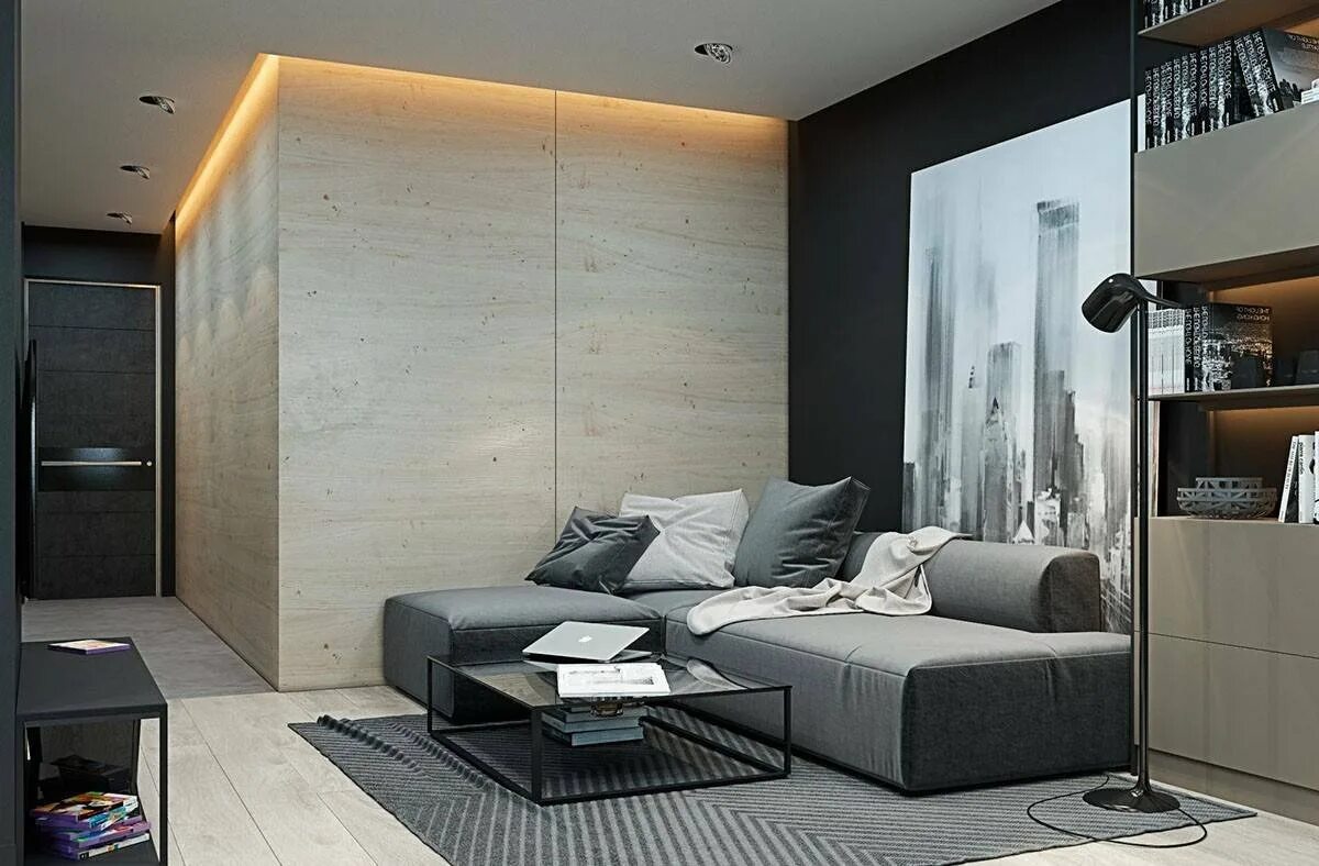 Дизайн студии. Современный интерьер. Интерьер квартиры студии. Стильный интерьер квартиры. Крутые однокомнатные квартиры.