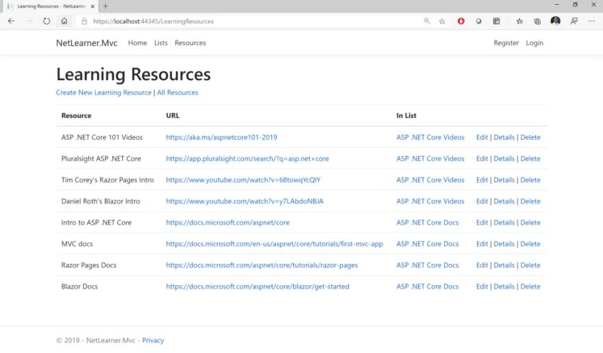 Asp core pages. Razor pages. .net core. microsoft net core.