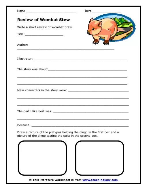 Review worksheet. Book Review Worksheet. Book Review for Kids. Задания на английском про Австралию. Wombat Stew.
