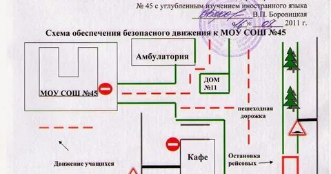 Схема движения ученика