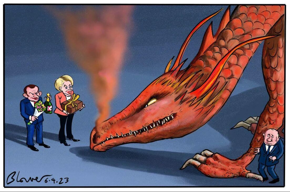 Наш мир убогий. Макрон и си Цзиньпин карикатура. Макрон в Китае карикатура.