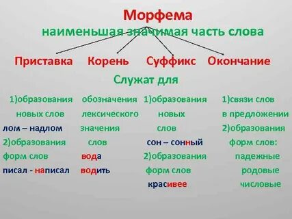 Окончание служит для образования формы слова