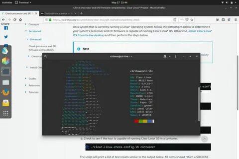 Clear linux