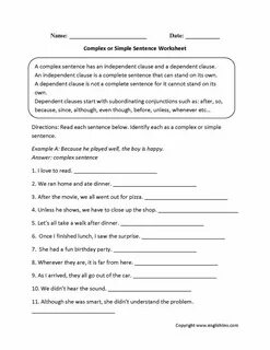 Simple sentence exercises