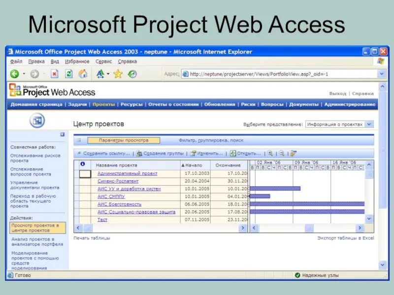 Ms office project. Microsoft project. project web access. ms project web.