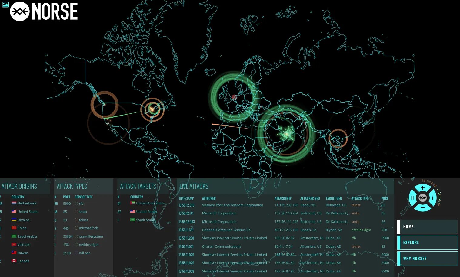 Real time map. Карта norse. cybermap. гео атаки. norse карат кибер угроз гифка.