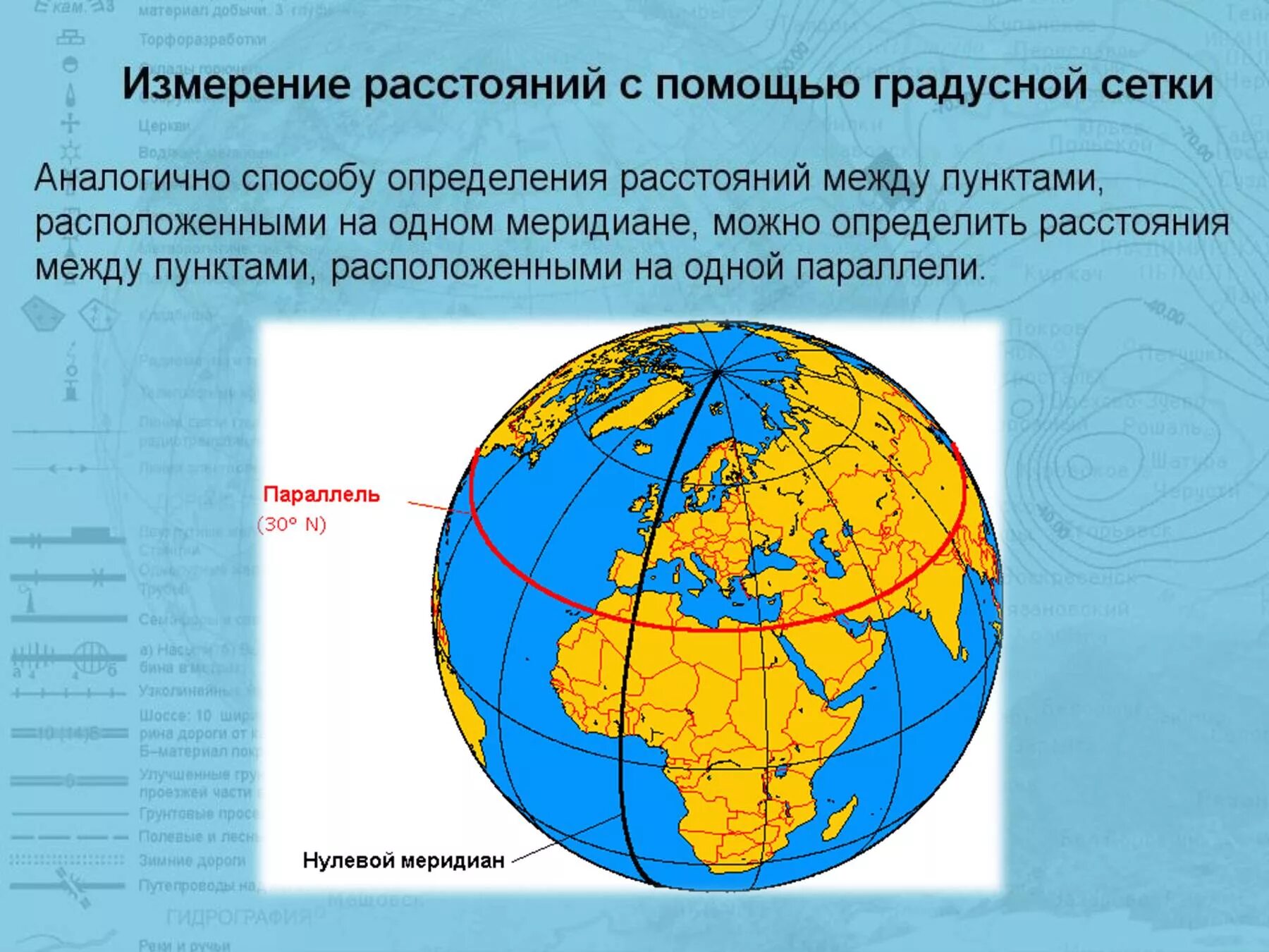 Как найти меридиан и параллель