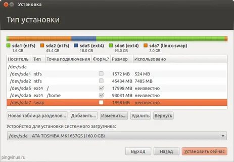 Разметка linux