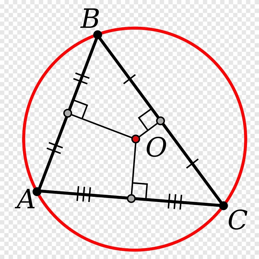 Как построить описанную окружность около треугольника. Построение окружностилописаной около треугольник. Построение окружности описанной около треугольника. Окружность описанная около остроугольного треугольника. Описанная окружность остроугольного треугольника.