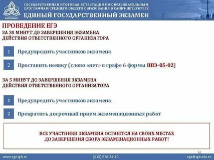 Организация проведения егэ