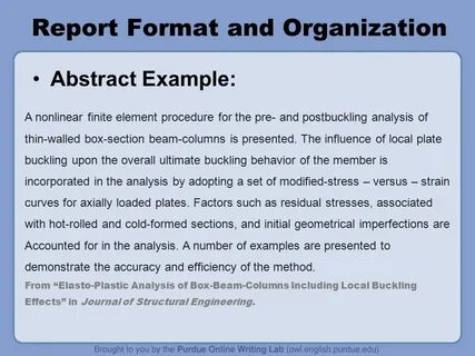 Report writing example