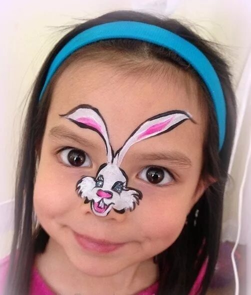 зайчик на лице ребенка. аквагрим кошка. аквагрим кролик. аквагрим зайчика на лице ребенка. аквагрим для детей.
