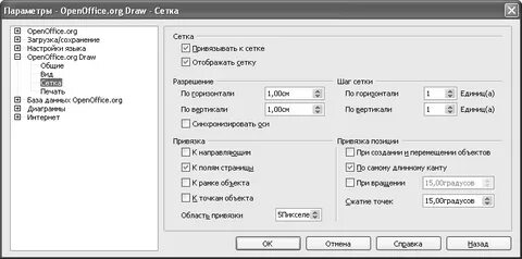 Как включить привязку к сетке