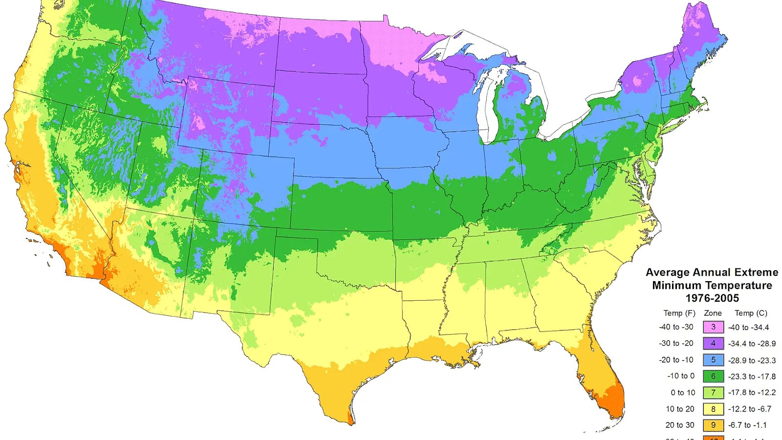 Орегон зона USDA. Climate Zones of the USA. Bioclimatic Zones in Map. Climatic requirement of Plants.