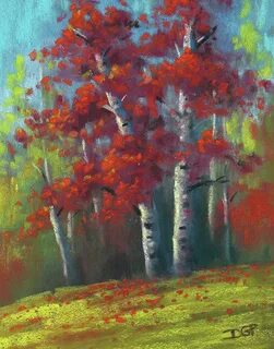 Осенний пейзаж мелками