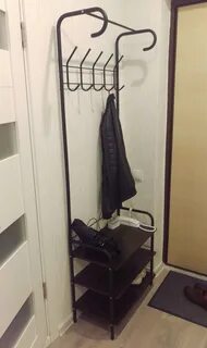 Вешалка напольная с обувницей металлическая в прихожую