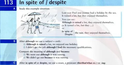 Despite although разница