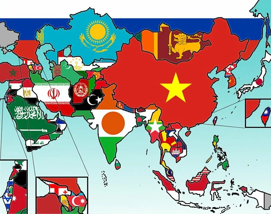 Карта знамени. Карта Азии с флагами. Флаги стран Азии. Флаги зарубежной Азии. Флаги стран Евразии.