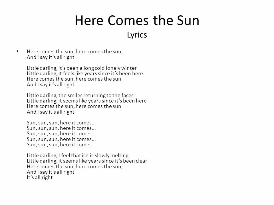 He comes перевод. Here comes the Sun текст. Текст песни here comes the Sun the Beatles. Текст песни here comes the Sun. Beatles here comes the Sun Lyrics.