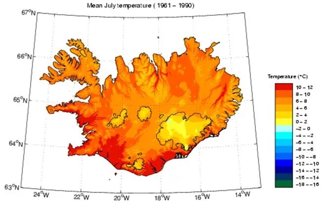 Климатическая карта Исландии. Климат Исландии карта. Карта Исландии средняя температура. Климатическая карта Исландии на русском. Температура 20 июня