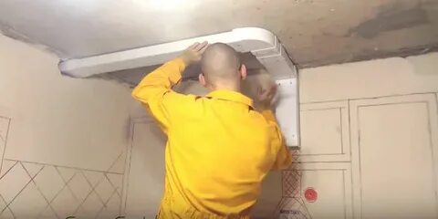 Отвод вытяжки под натяжной потолок
