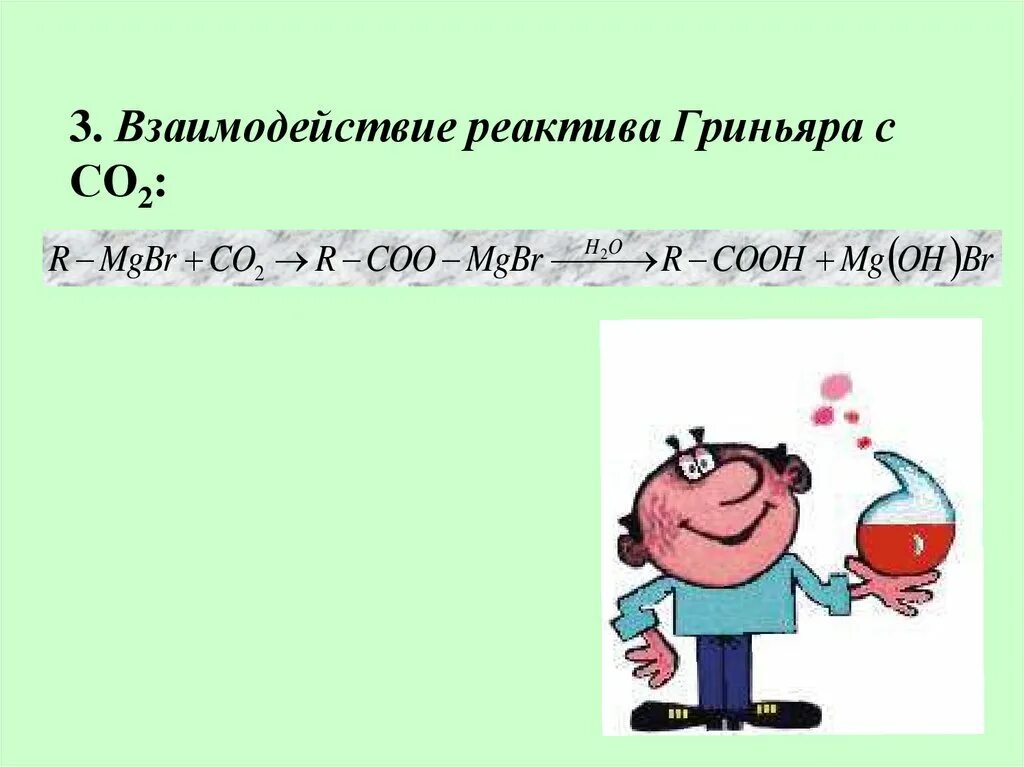 Fe2o3 реагенты с которыми взаимодействует. Реактив Гриньяра + сo2.