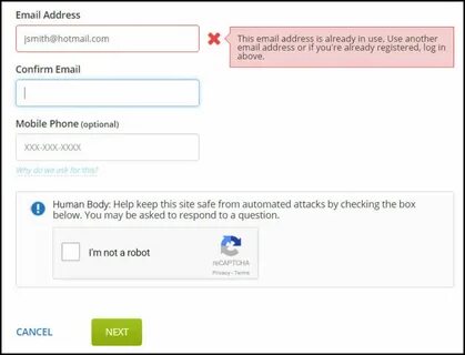 Specify email address