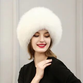 Buy New 2018 Winter Women Fox Fur Russian Hat Beanies Ladies Fluffy Pom Pom...