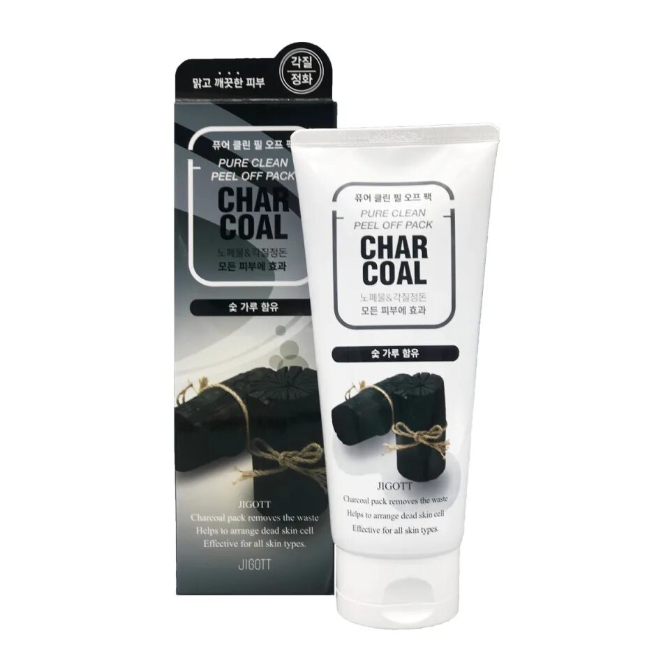 Jigott гель-пилинг с древесным углем - Premium facial Charcoal peeling Gel, 180мл. Jigott Char Coal Pure clean Peel off Pack очищающая угольная маска-пленка, 180 мл. Jigott маска-пленка для лица Pure clean Peel off Pack Charcoal, 180ml. Jigot la Miso маска пленка с углем. Очищающая маска пленка