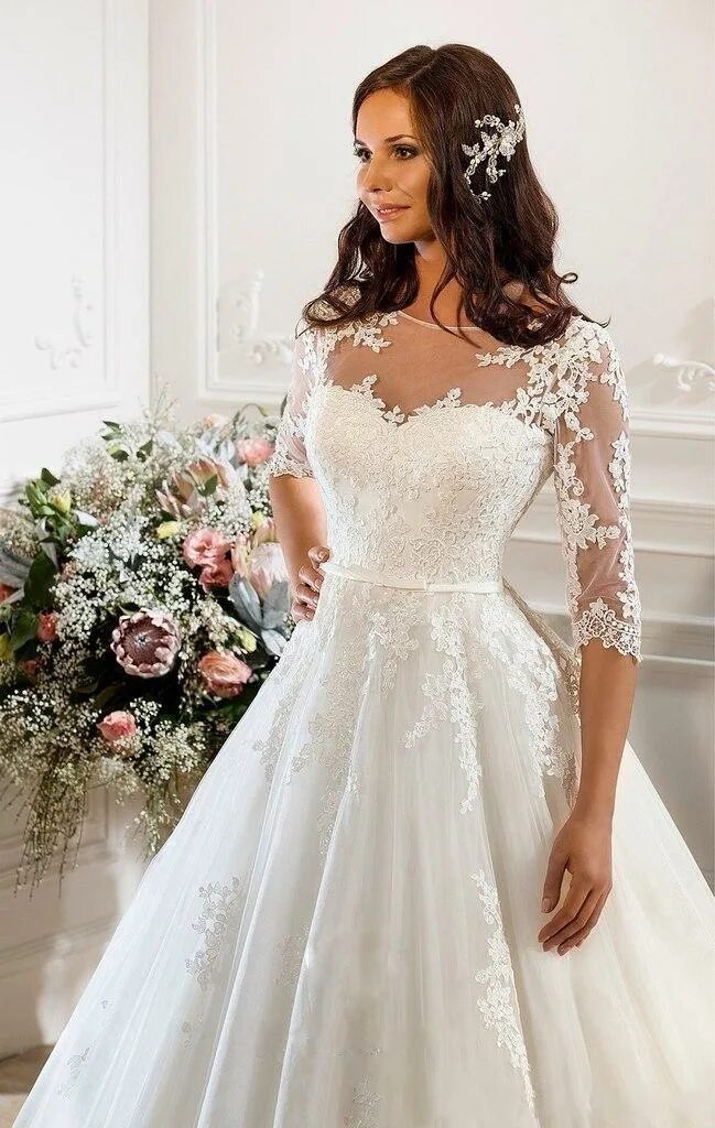 Ball Gown Свадебные платья. Свадебное платье с рукавами. Очень красивое свадебное платье. Каталог свадебных платьев недорого