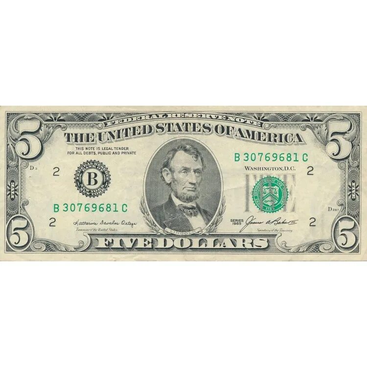 5 долларов в россии. 5 Долларов. 5 Долларов купюра. Доллар купюра 5 долларов. 5 Долларов 1995.