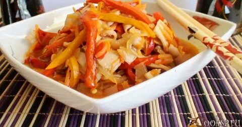 Кальмары с овощами по китайски