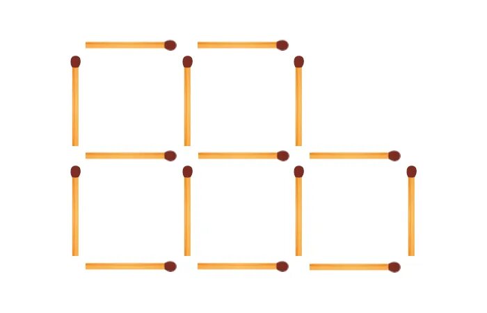 4 чтобы получилось 6. Убрать 3 спички чтобы получилось 3 квадрата. Сложите из 10 спичек 3 квадрата. Головоломка с 4 спичками квадрат. Переложи 4 спички чтобы получилось 15 квадратов.