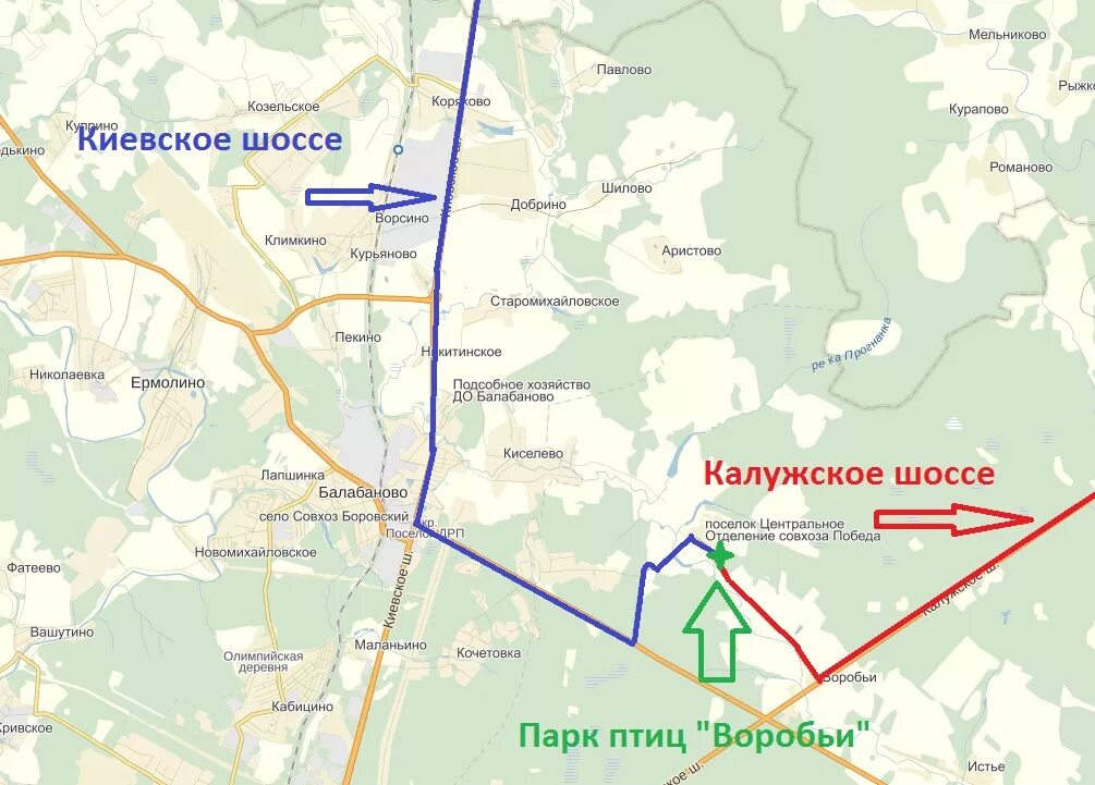 Маршрут киевское шоссе