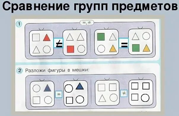 Сравни группы предметов. Сравнение групп предметов Петерсон. Сравнение групп предметов задания. Сравнение групп предметов 1 класс. Сравнение двух равных и неравных групп предметов