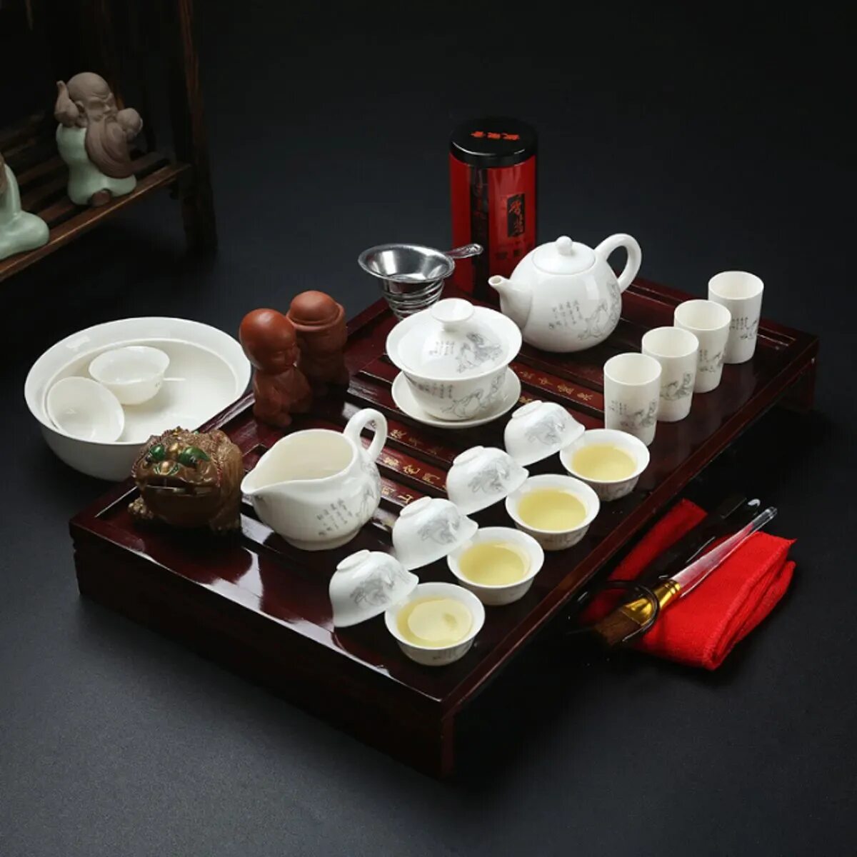 Чайный набор. Чайный набор Kung Fu. Китайский сервиз для чайной церемонии. Китайский чайный набор. Китайская чайная церемония посуда.