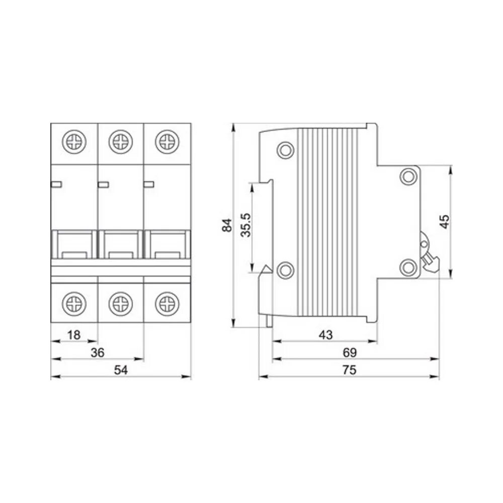 Размер 16а. Размер автомата IEK ва47-29. Автоматический выключатель габариты мм 18х87х75. Габариты автоматических выключателей IEK. Ширина автоматического выключателя IEK ва47.