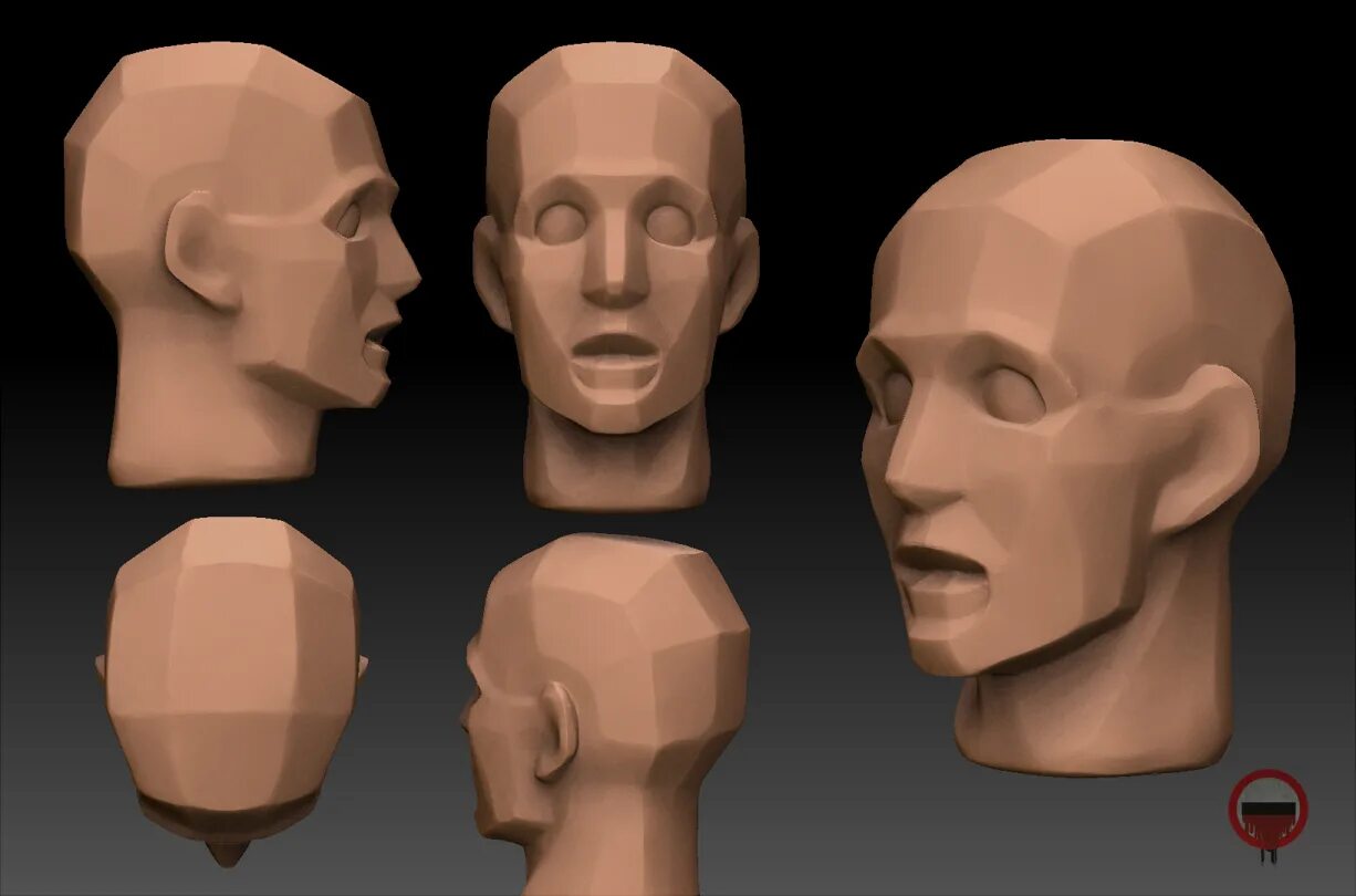 Head forms. Обрубовка в Zbrush. Макет головы. Голова человека. Модель головы для рисования.