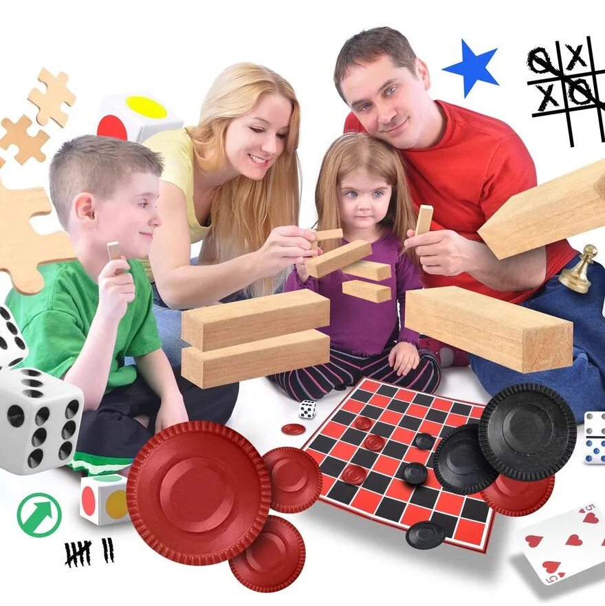 Игра большая семья. Настольная игра «семейное». Дети играют в настольные игры. Коллаж из настольных игр. Игры для всей семьи.