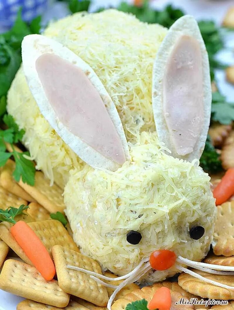 Салат в виде кролика. Новогодние блюда. Салат в форме кролика. Салат в виде зайца. Можно кролику салат