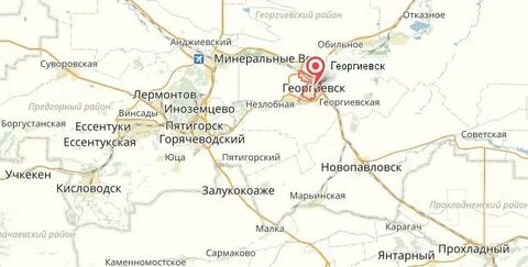 Пятигорск суворовская расстояние