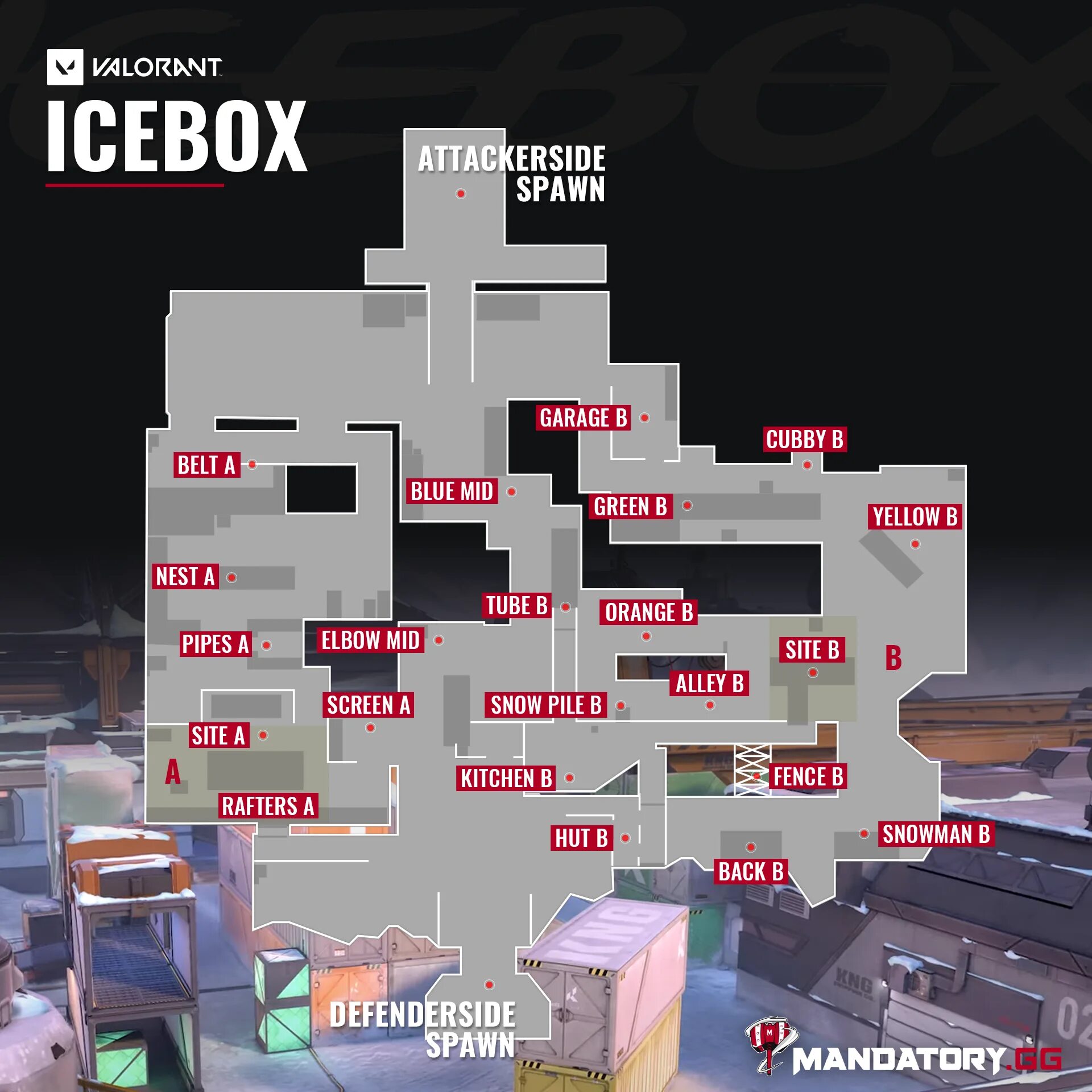 Valorant night market. Карта icebox валорант. ice box valorant карта. icebox valorant позиции. icebox название позиций.