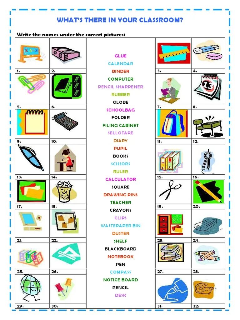 Under naming. What is in your classroom. what are these in the classroom. things in the classroom. технолоджи write the correct name under the picture.