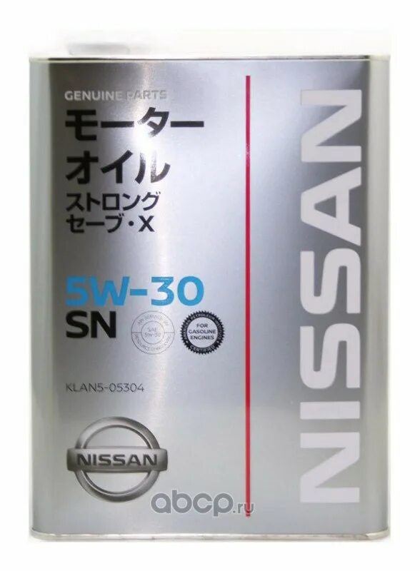 Масло моторное синтетическое strong save x SN 5w-30, 4l (klan505304/Nissan). Nissan SN strong save x 5w-30. Nissan 5w30 SN. Klan5 05304 масло моторное Nissan. Озон масло ниссан