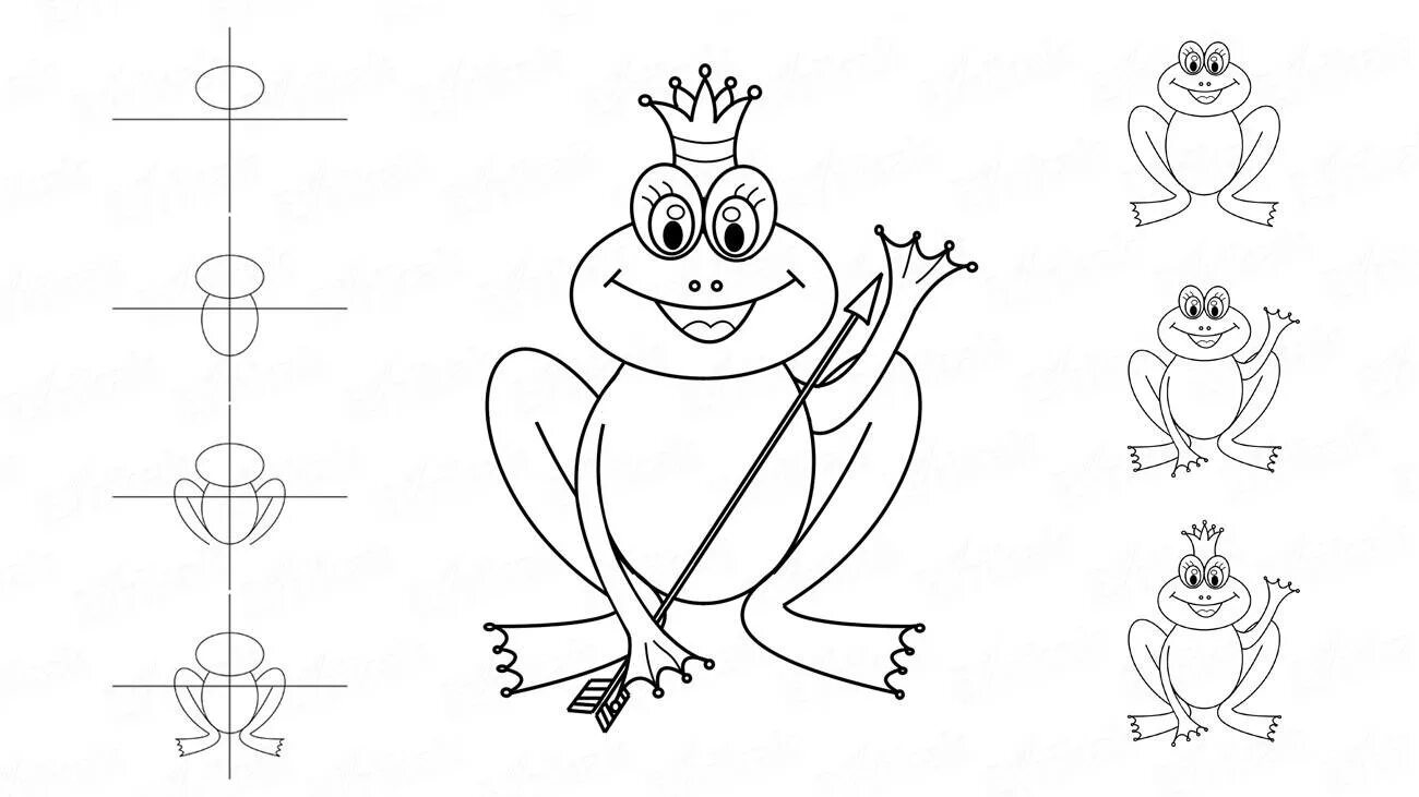 Сказочный герой поэтапно. Рисунок Царевна лягушка 2 класс легко для детей. Иллюстрация к сказке Царевна лягушка нарисовать поэтапно. Царевна лягушка поэтапное рисование. Рисунок по сказке Царевна лягушка поэтапно.