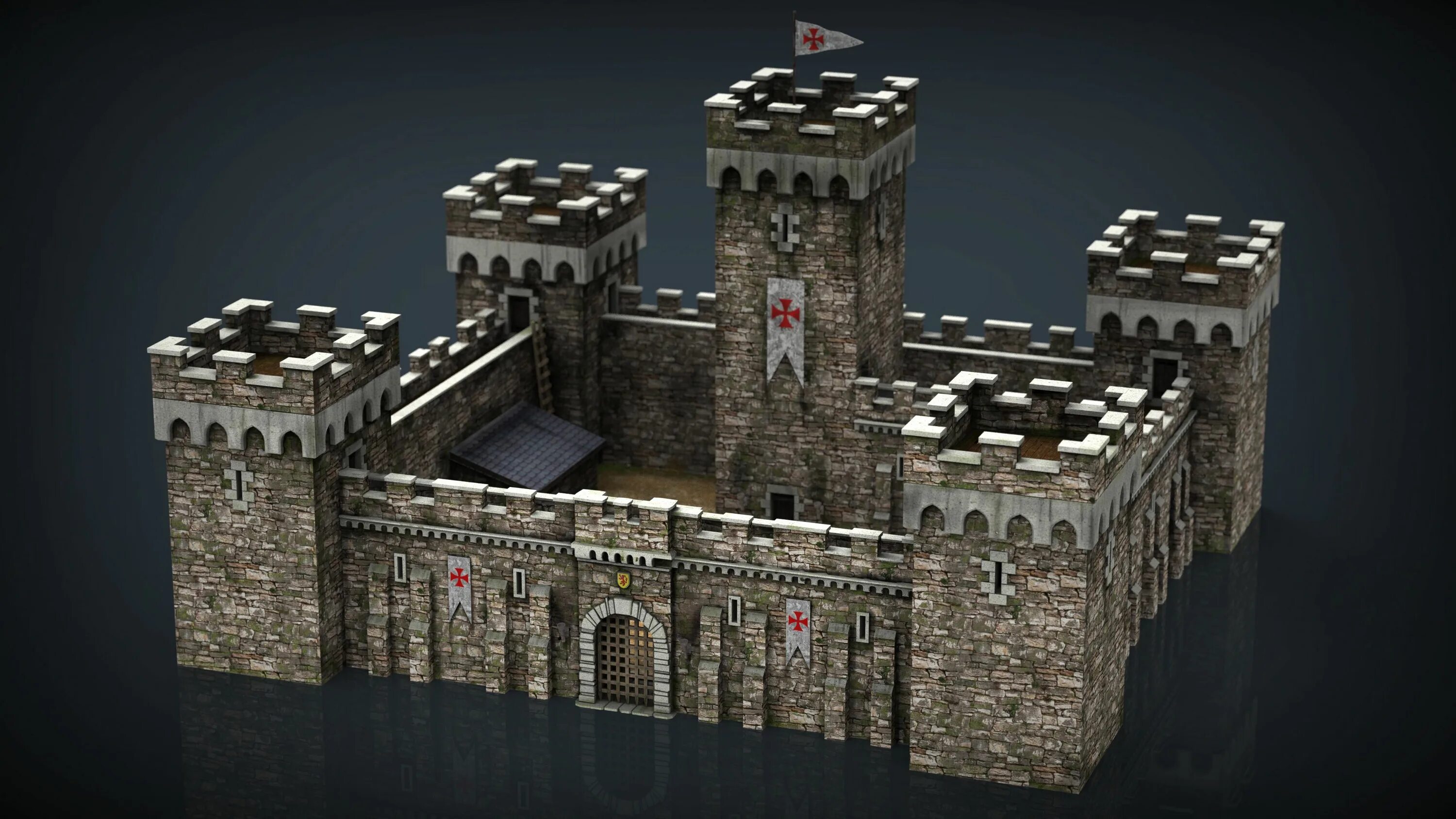 Замок 3 д. Замок в 3d Max. Замок Конви Средневековая модель. Средневековый замок 3д модель. Средневековый замок 3в модель.