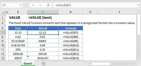 Value excel