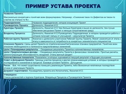 Устав внедрения