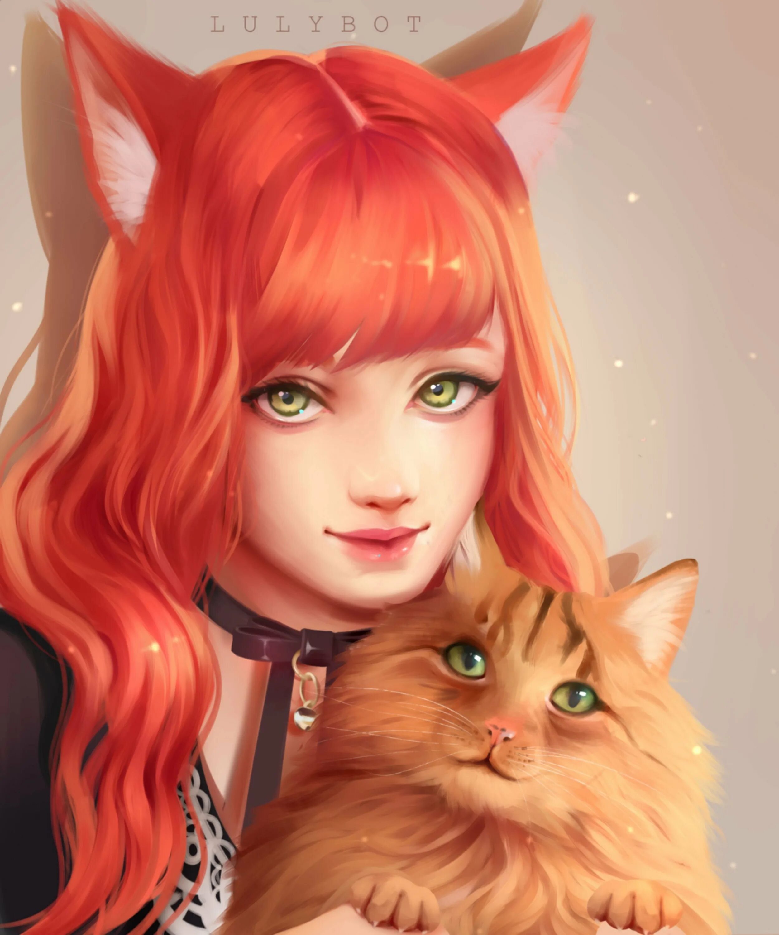 Девочка рисует котика