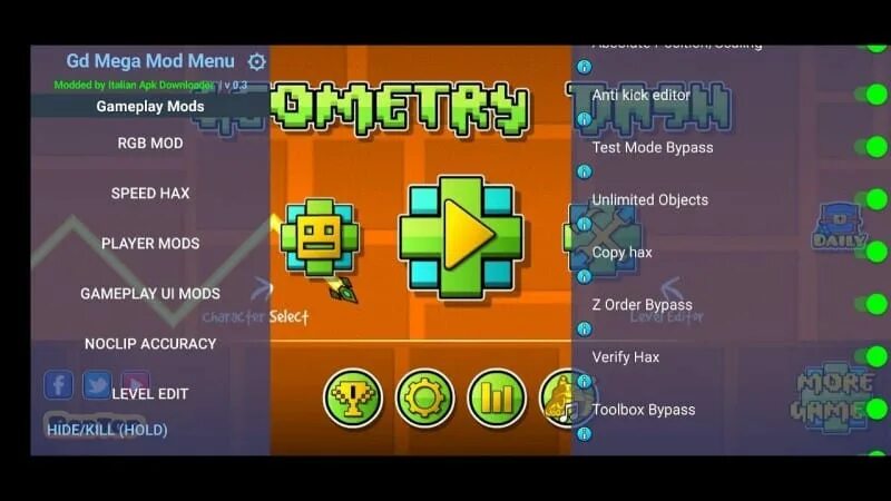 Взломанная версия geometry. Читы на Geometry Dash 2.2 на андроид. Геометрии Дэш меню 2.2. Читы на Geometry Dash на андроид. Чит меню геометри Даш.